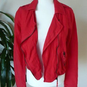 Lucky Brand - Moto Crop Jacket - Red - Sz S  NWT